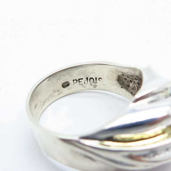 925 Sterling Silver Vintage Pejois Beverly Hills Ribbed Ring Size 8.25 - Picture 7 of 9